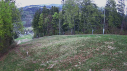 Prostřední část sjezdovky a snowpark