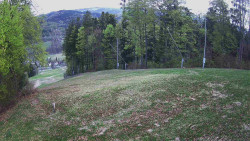 Prostřední část sjezdovky a snowpark