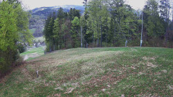 Prostřední část sjezdovky a snowpark