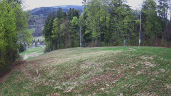 Prostřední část sjezdovky a snowpark