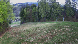 Prostřední část sjezdovky a snowpark