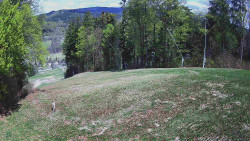 Prostřední část sjezdovky a snowpark