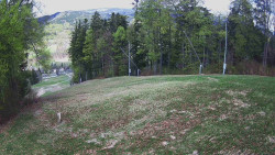 Prostřední část sjezdovky a snowpark