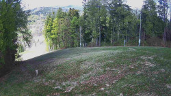 Prostřední část sjezdovky a snowpark