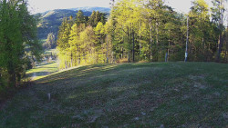 Prostřední část sjezdovky a snowpark
