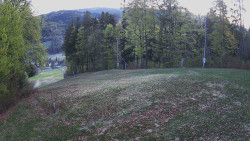 Prostřední část sjezdovky a snowpark