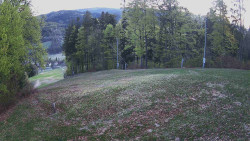 Prostřední část sjezdovky a snowpark