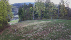 Prostřední část sjezdovky a snowpark