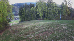 Prostřední část sjezdovky a snowpark