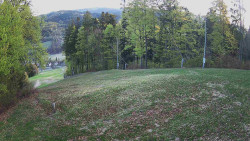 Prostřední část sjezdovky a snowpark