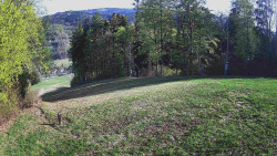 Prostřední část sjezdovky a snowpark