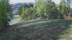 Prostřední část sjezdovky a snowpark