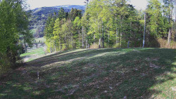 Prostřední část sjezdovky a snowpark