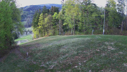 Prostřední část sjezdovky a snowpark