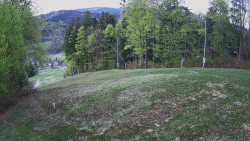 Prostřední část sjezdovky a snowpark