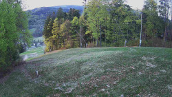 Prostřední část sjezdovky a snowpark