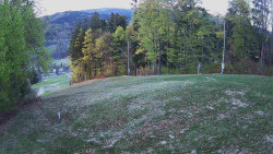 Prostřední část sjezdovky a snowpark