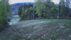 Prostřední část sjezdovky a snowpark