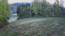 Prostřední část sjezdovky a snowpark