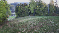 Prostřední část sjezdovky a snowpark