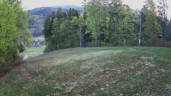 Prostřední část sjezdovky a snowpark