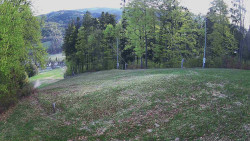 Prostřední část sjezdovky a snowpark