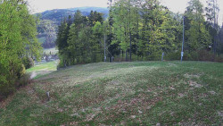 Prostřední část sjezdovky a snowpark