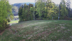 Prostřední část sjezdovky a snowpark