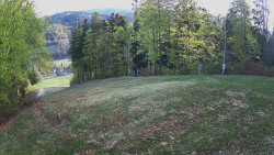 Prostřední část sjezdovky a snowpark