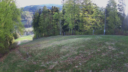 Prostřední část sjezdovky a snowpark