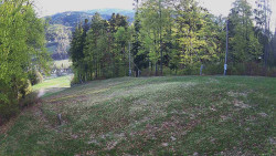 Prostřední část sjezdovky a snowpark