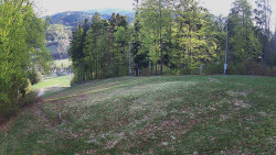 Prostřední část sjezdovky a snowpark