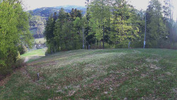 Prostřední část sjezdovky a snowpark