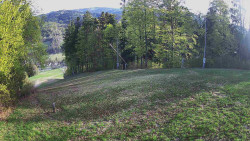 Prostřední část sjezdovky a snowpark
