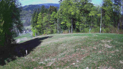 Prostřední část sjezdovky a snowpark