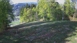 Prostřední část sjezdovky a snowpark