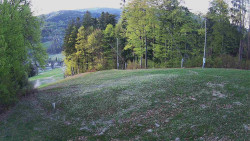 Prostřední část sjezdovky a snowpark