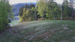 Prostřední část sjezdovky a snowpark