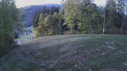 Prostřední část sjezdovky a snowpark