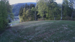 Prostřední část sjezdovky a snowpark