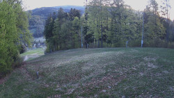 Prostřední část sjezdovky a snowpark