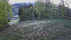 Prostřední část sjezdovky a snowpark