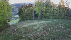 Prostřední část sjezdovky a snowpark