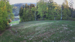 Prostřední část sjezdovky a snowpark