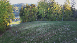 Prostřední část sjezdovky a snowpark