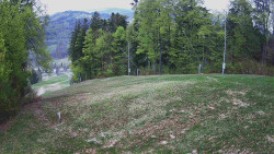 Prostřední část sjezdovky a snowpark