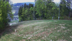 Prostřední část sjezdovky a snowpark