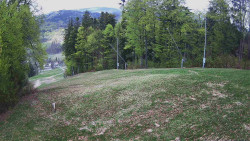 Prostřední část sjezdovky a snowpark