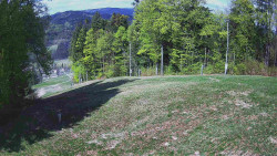 Prostřední část sjezdovky a snowpark