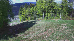 Prostřední část sjezdovky a snowpark